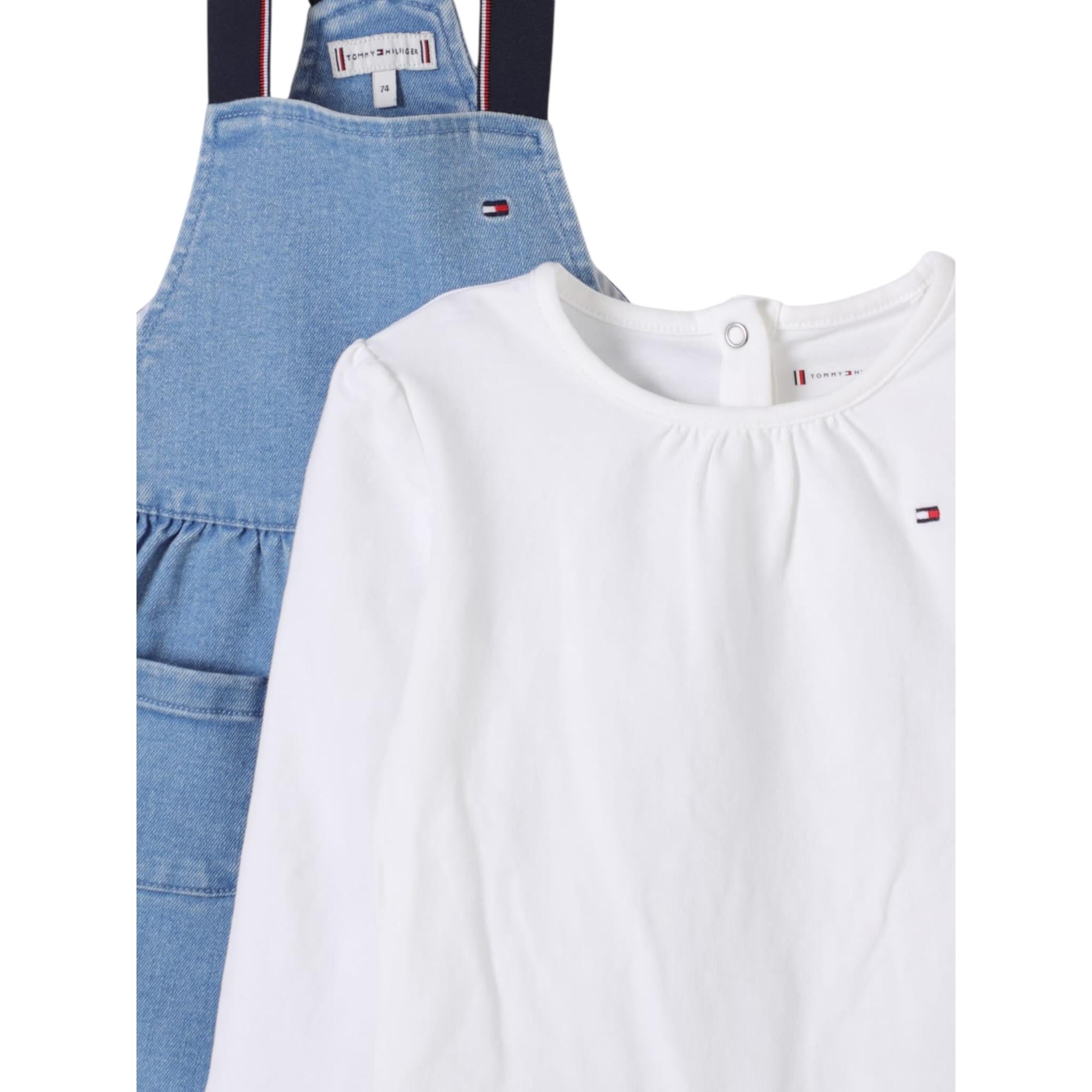Tommy Hilfiger Completo 2 Pezzi Shirt-Abito per Neonata KN0KN01977 AZZURRO TOMMY HILFIGER 