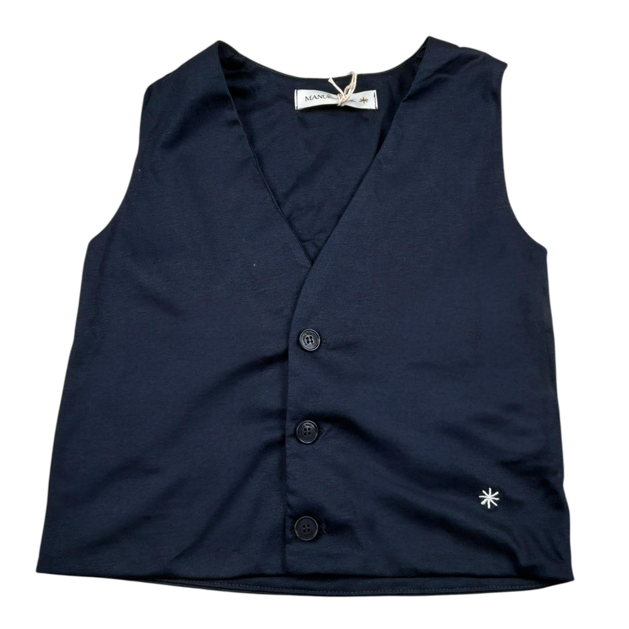 Manuel Ritz Gilet tinta unita con Bottoni Blu per Bambino MR3080 BLU MANUEL RITZ 