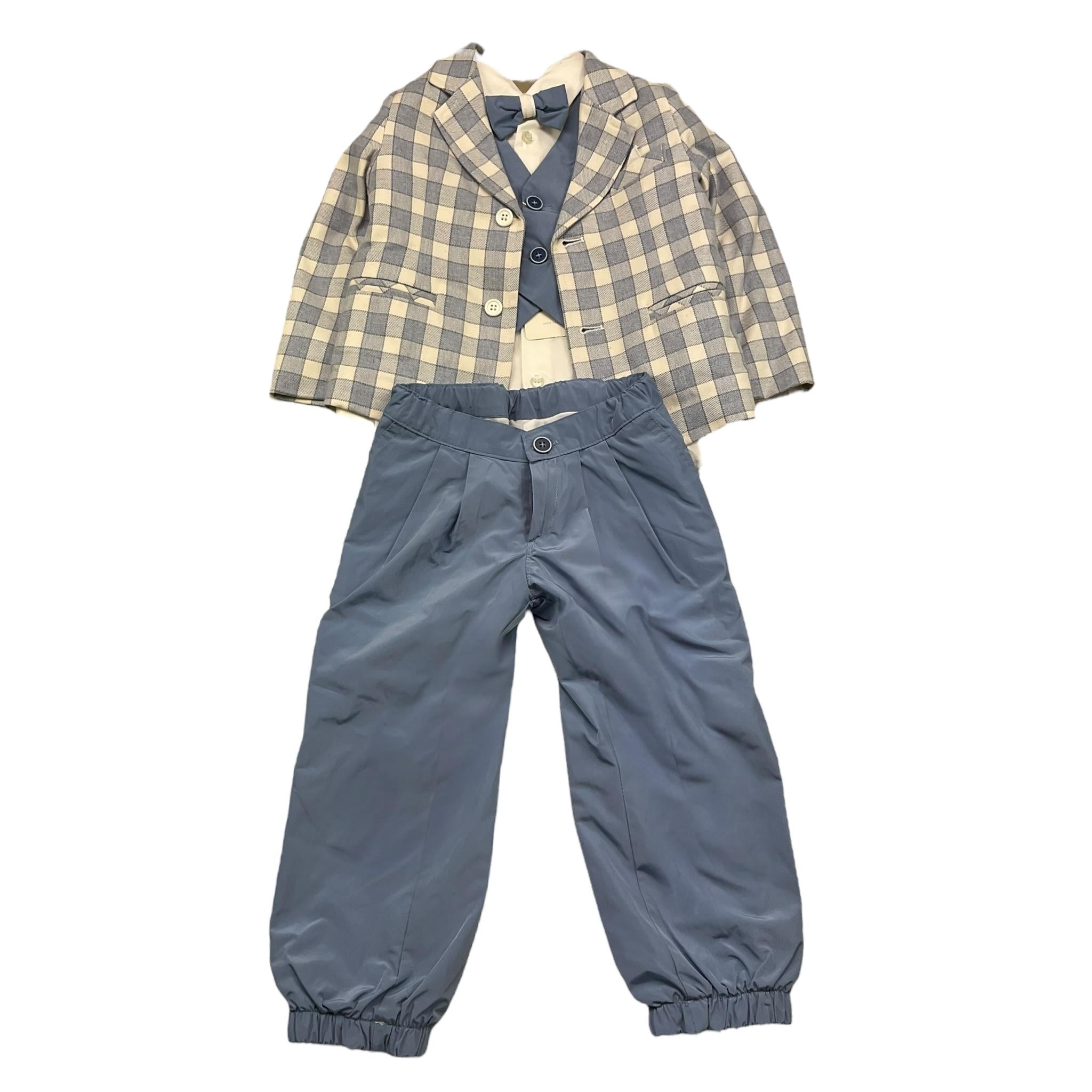 GASTONE completo 6 pezzi camicia-panciotto-giacca.papillon-pantalone Azzurro per Neonato G6157A AZZURRO GASTONE 