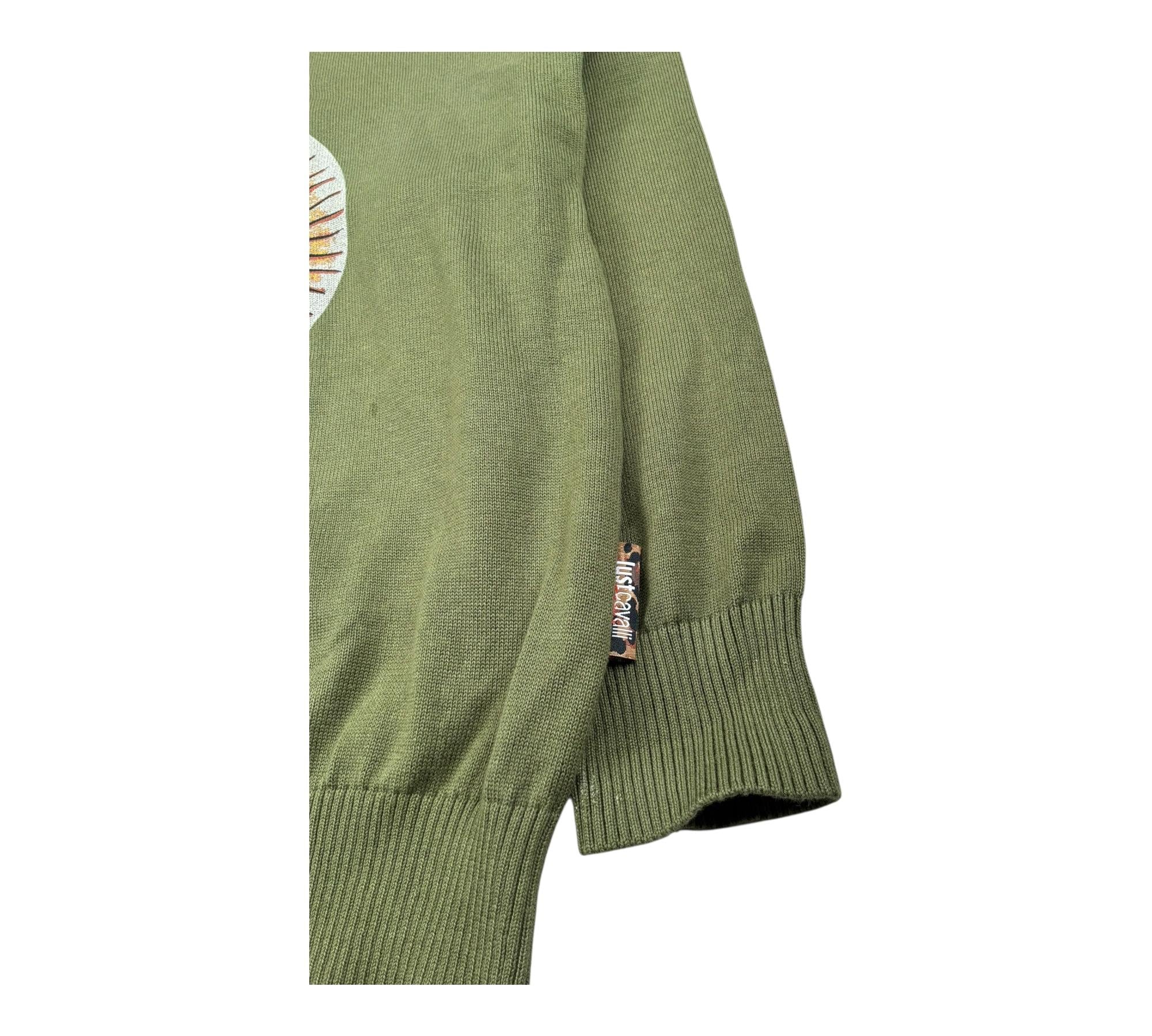 Just Cavalli Maglia Girocollo Tinta Unita con Stampa per Bambino JBP26145MA VERDE JUST CAVALLI 