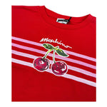 Moschino T-Shirt Modello Crop Tinta Unita con Stampa per Bambina HDM06Y ROSSO MOSCHINO 