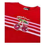 Moschino T-Shirt Modello Crop Tinta Unita con Stampa per Bambina HDM06Y ROSSO MOSCHINO 