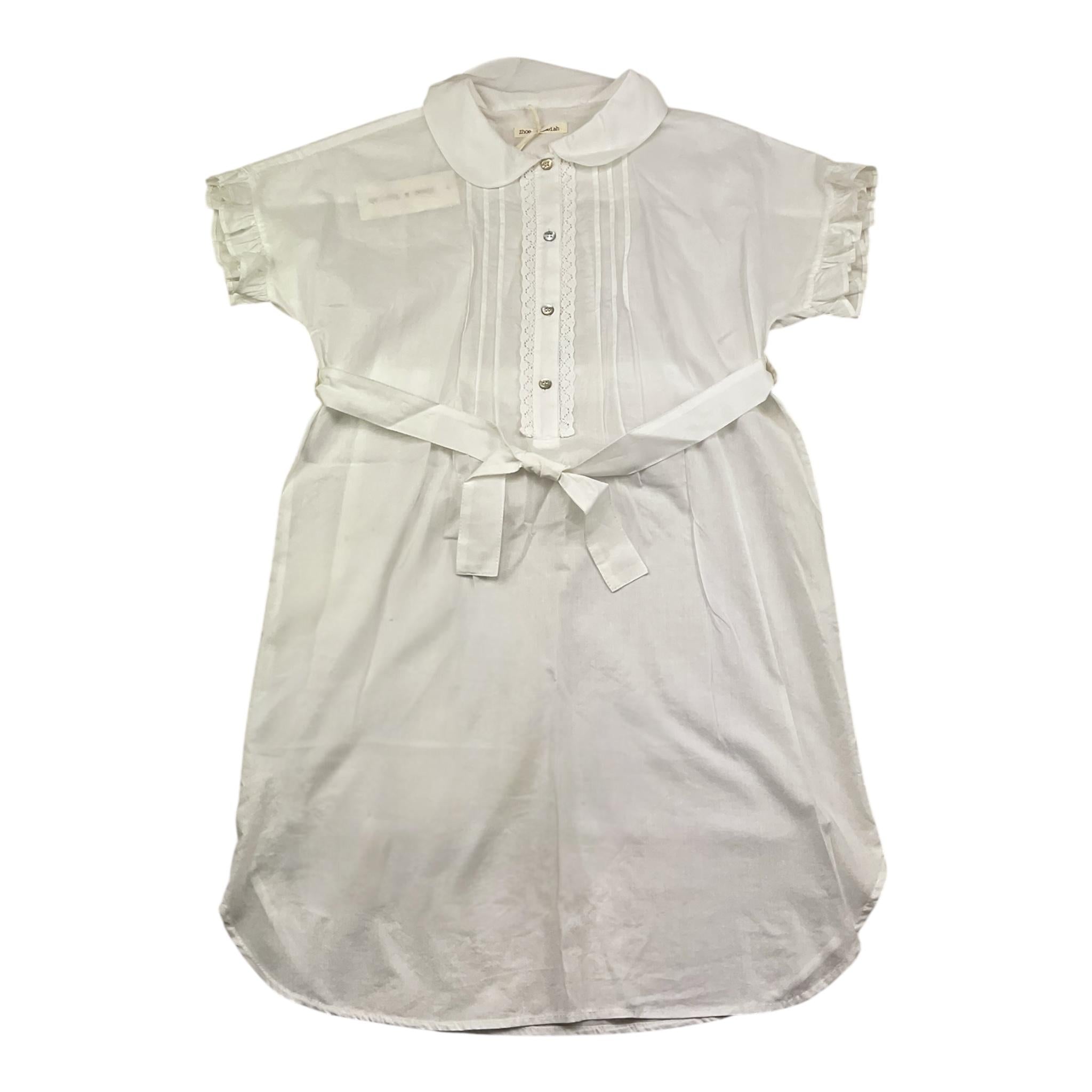 Zhoe & Tobiah Abito Mezza Manica Tiinta Unita con Cinturino per Bambina RT7F BIANCO ZHOE & TOBIAH 