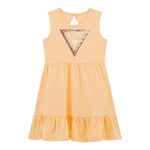 Guess Abito Giromanica Tinta Unita con Logo E Culotte per Neonata A5GK06K6YW4 ARANCIONE GUESS 