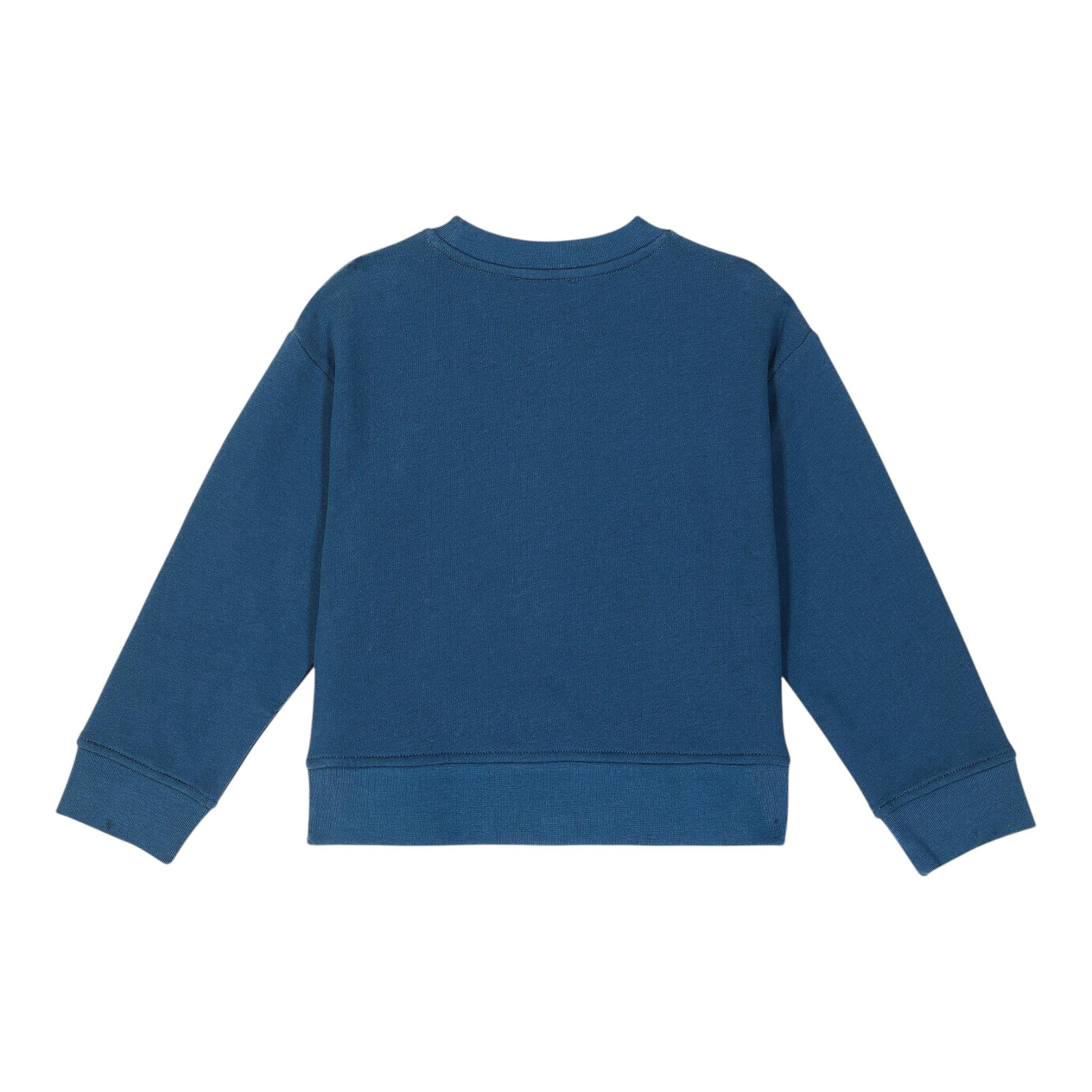 STELLA McCARTNEY felpa chiusa girocollo tinta unita con stampe in contrasto Blu per Bambina TT4B80J BLU STELLA McCARTNEY 
