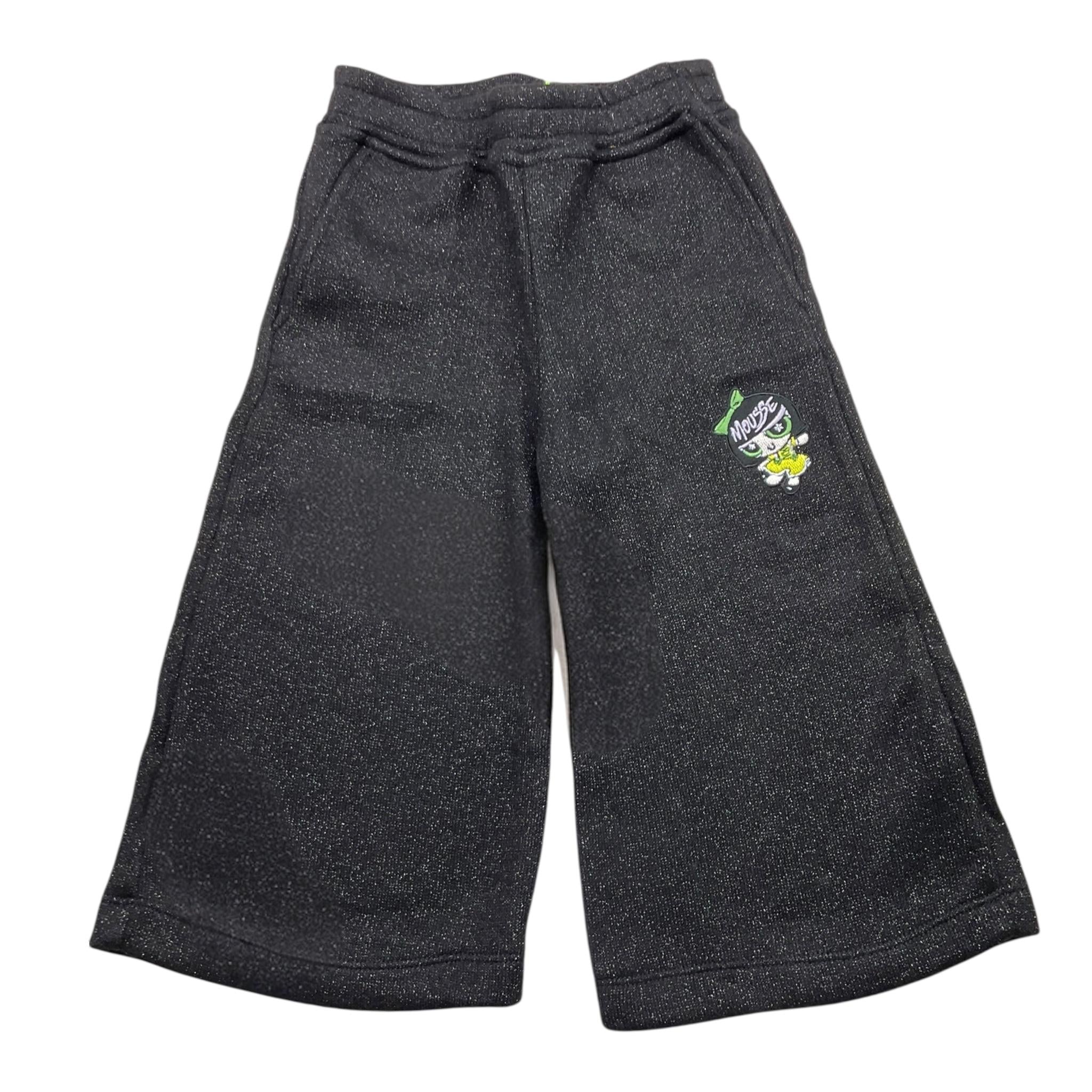 MOUSSE pantalone tinta unita modello a palazzo Nero per Bambina PZZO NERO MOUSSE 