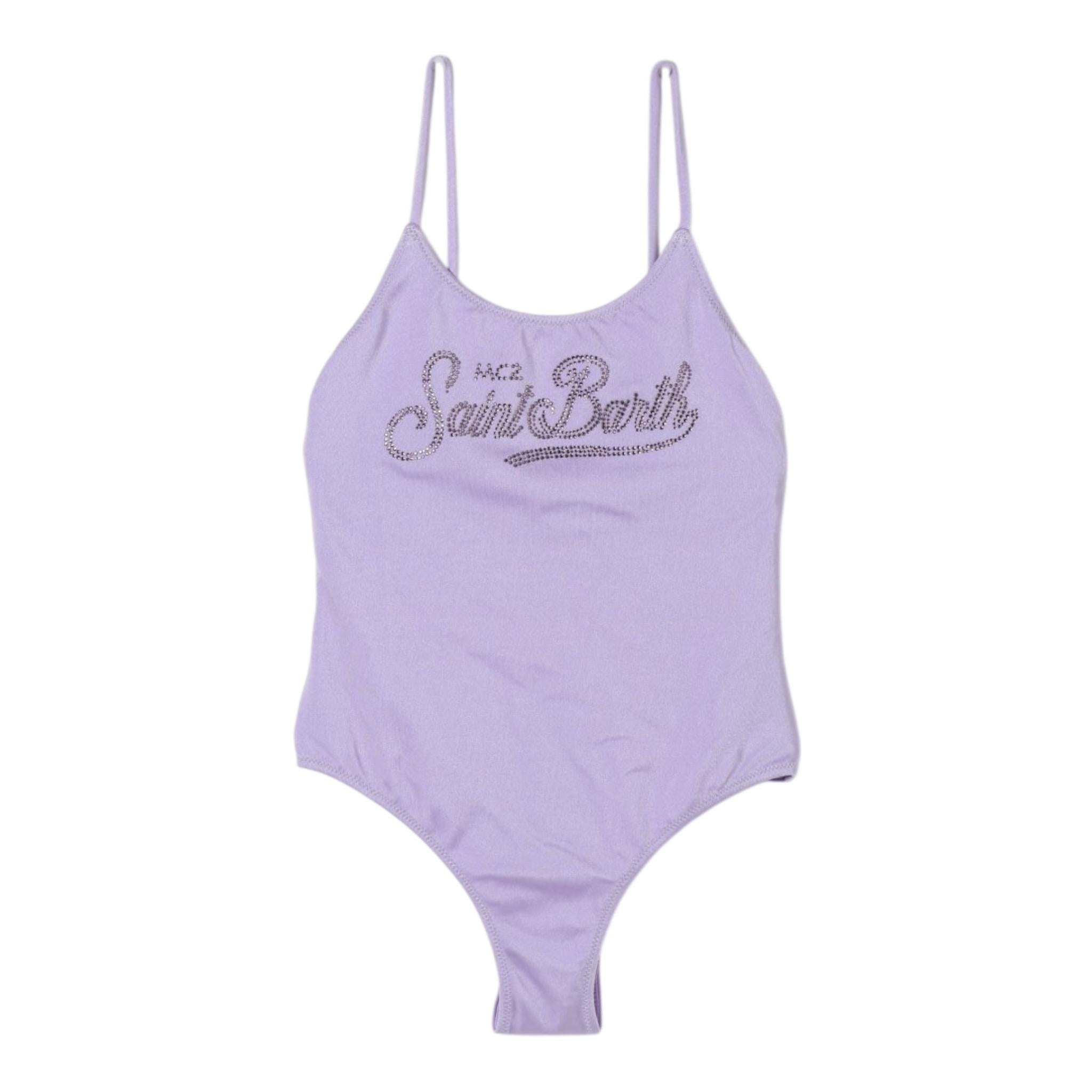 Saint Barth Costume Intero Tinta Unita con Brillantini per Bambina CEC00050034 LILLA SAINT BARTH 