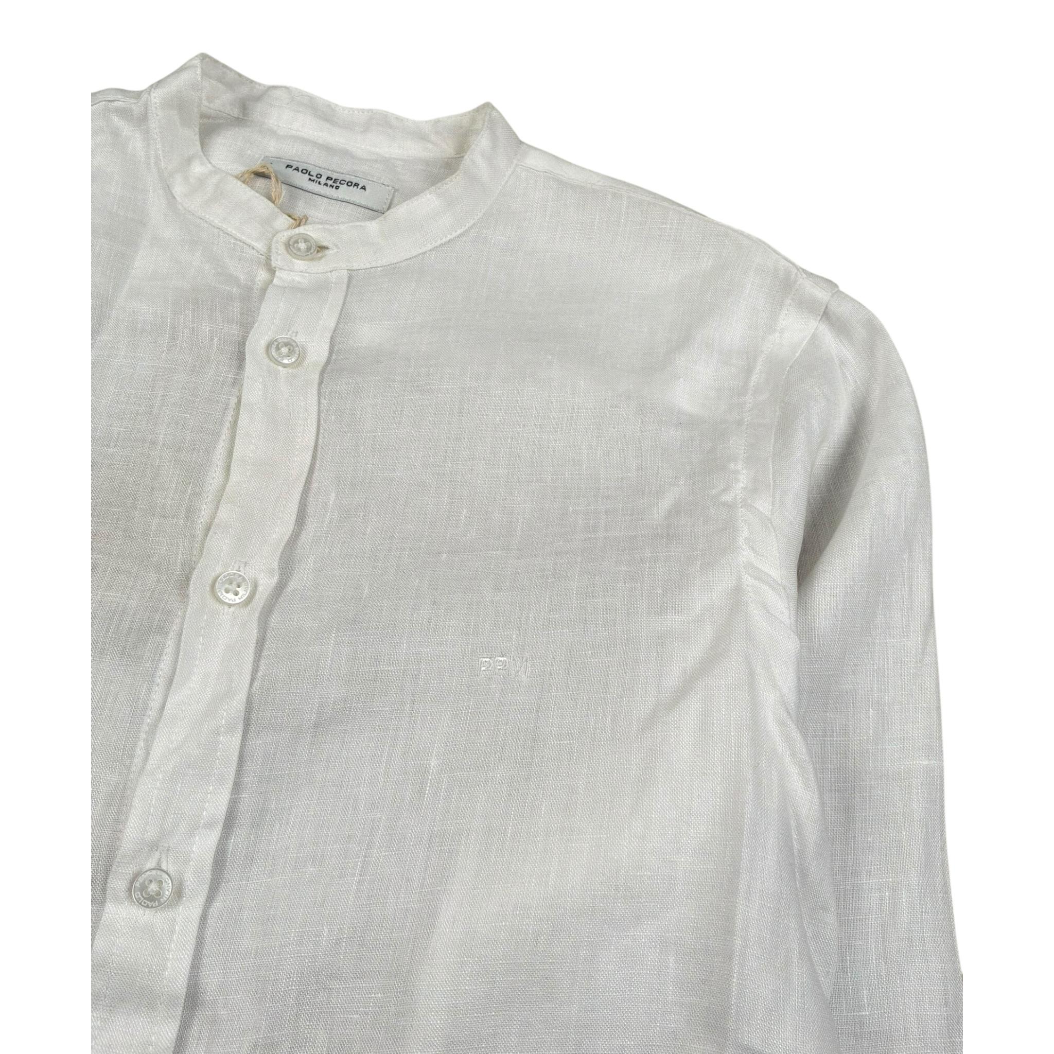 Manuel Ritz Camicia Manica Lunga Tinta Unita Collo Coreano per Bambino CMMR PANNA MANUEL RITZ 
