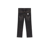 DOLCE & GABBANA jeans tinta unita con girovita regolabile Nero per Bambino L41F95 NERO DOLCE & GABBANA 