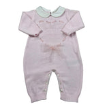 Nanan Tutina Manica Lunga Tinta Unita con Ricami per Neonata E2440201R ROSA NANAN 