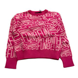 FUN & FUN maglia girocollo tinta unita con stampe in contrasto Fuxia per Bambina FNBSW15587X FUXIA FUN & FUN 