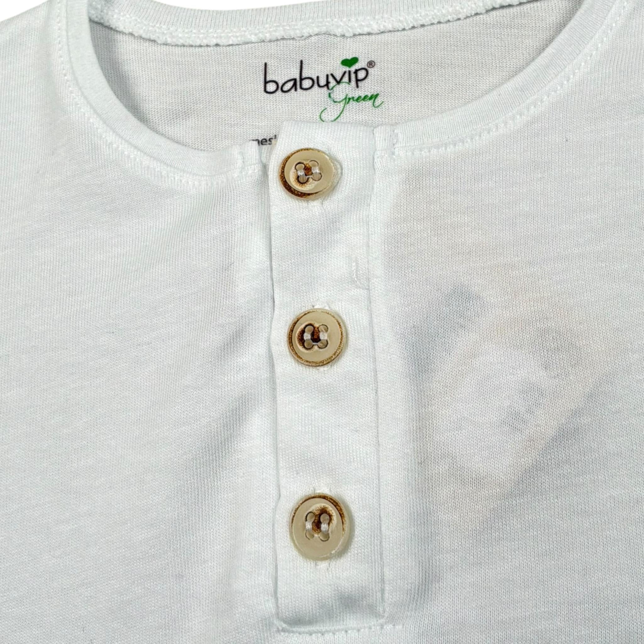 Babyvip T-Shirt Tinta Unita con Bottoni per Neonato T7157 BIANCO BABYVIP 