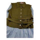 VICOLO abito manica lunga con finto gilet Verde/azzurro per Bambina 3141V00049 VERDE/AZZURRO VICOLO 