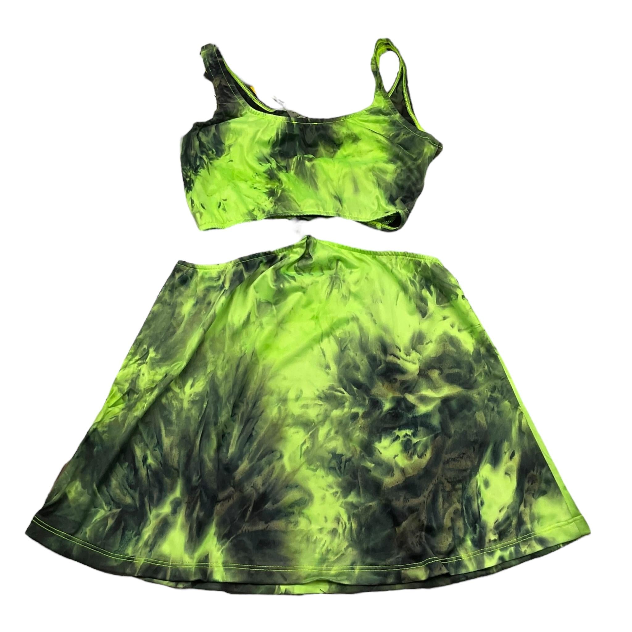 F**K Abito Giromanica Stampa Fantasia per Bambina FJ25 VERDE F**K 