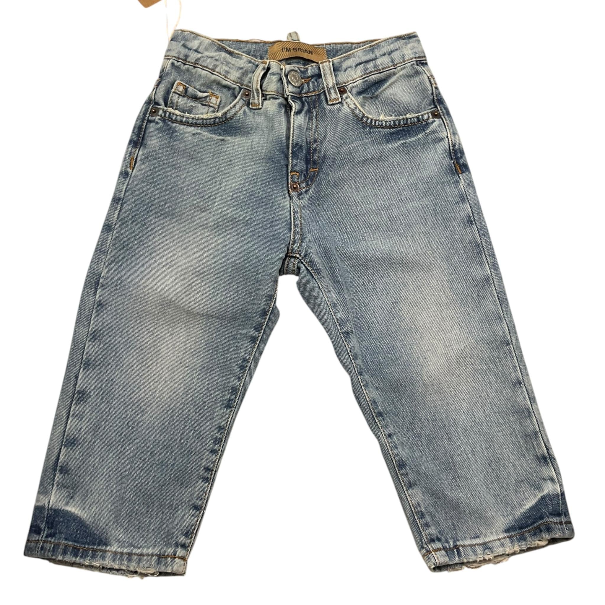 I'M Brian Jeans Tinta Unita con Strappi per Bambino ALEXJ AZZURRO I'M BRIAN 