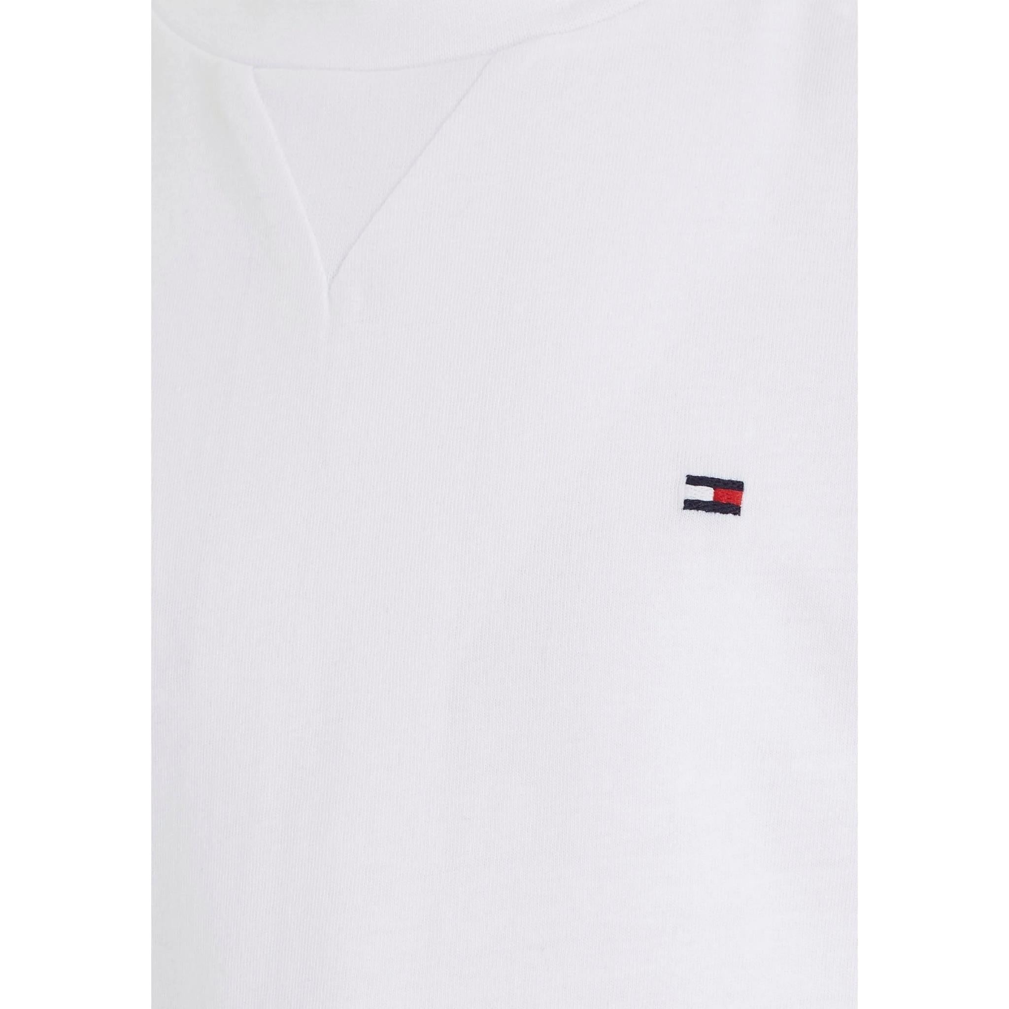 Tommy Hilfiger T-Shirt Girocollo Tinta Unita con Logo per Bambino KB0KB09601 BIANCO TOMMY HILFIGER 
