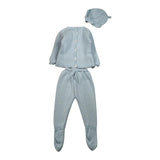 Juliana Completo 3 Pezzi Maglia-Ghettina-Cappello Azzurro per Neonata 25027 AZZURRO JULIANA 