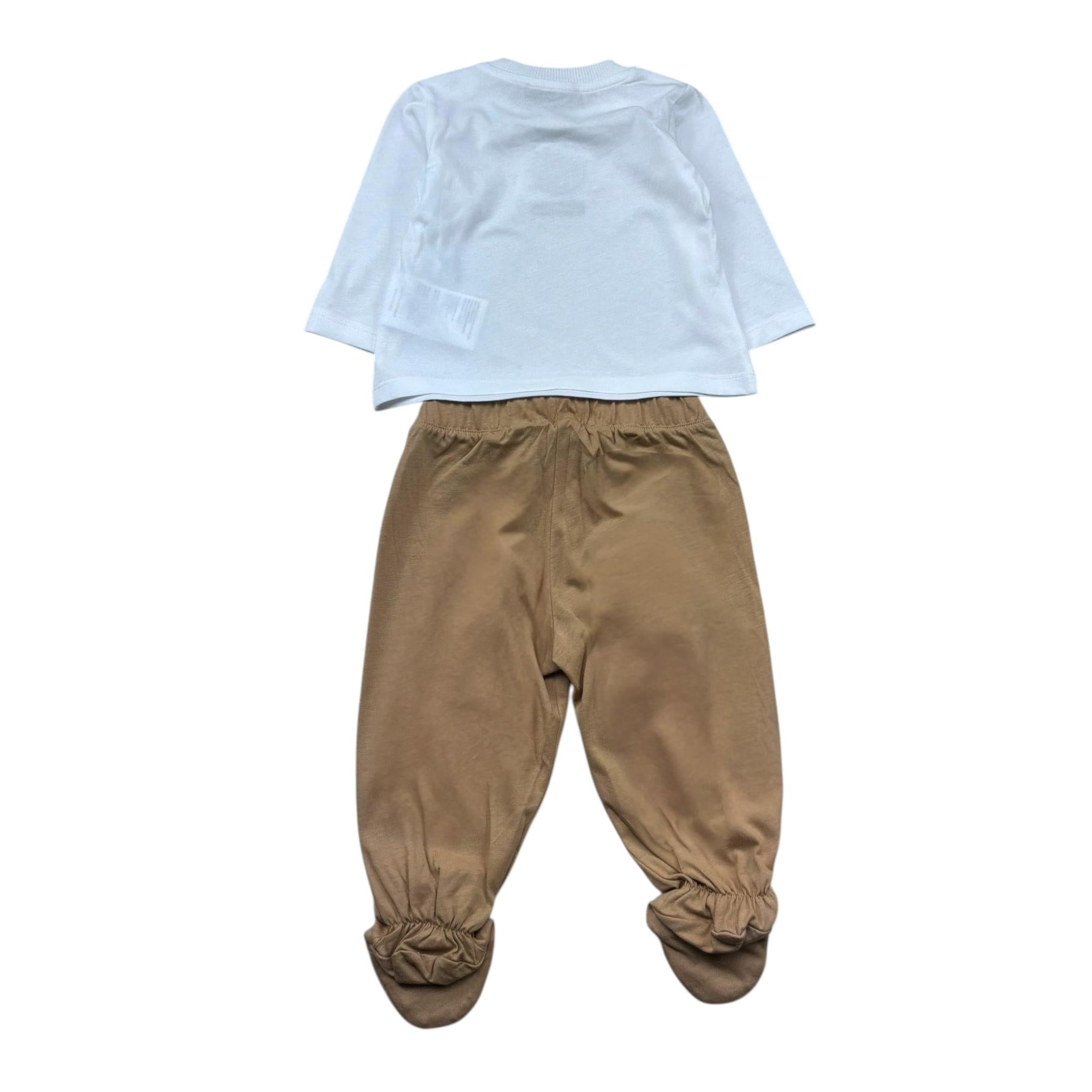 Moschino Completo 2 Pezzi Pagliaccetto-Shirts per Neonato MUK05J BIANCO MOSCHINO 