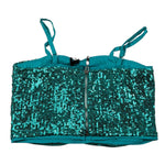 Naice Top Tinta Unita con Paillettes per Bambina 20061 VERDE ACQUA NAICE 