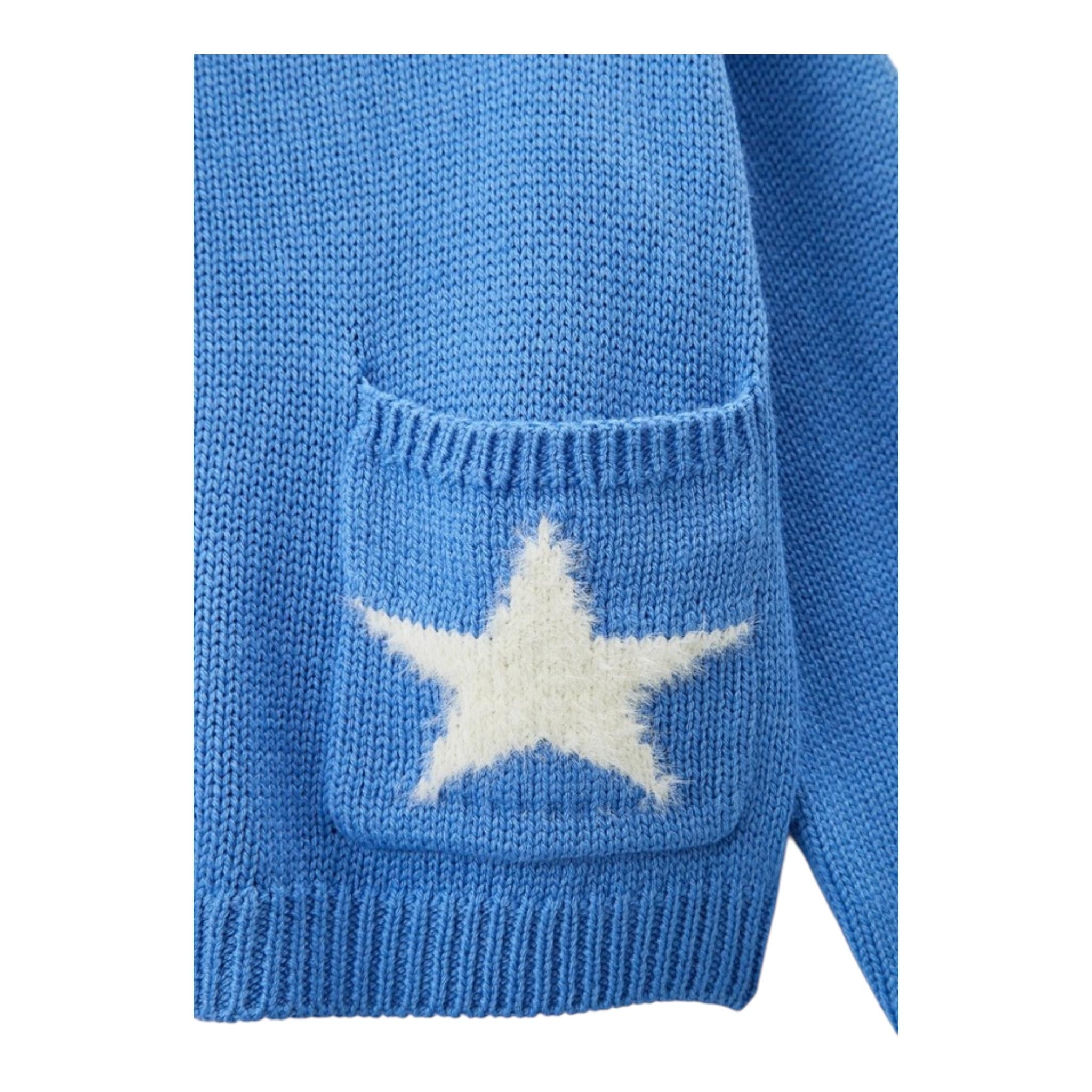 LIU JO maglia tinta unita girocollo con stampa Azzurro per Bambina GF4111 AZZURRO LIU JO 