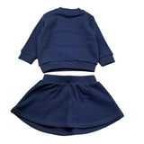 Moschino Completo 2 Pezzi Felpa-Gonna Tinta Unita per Neonata MTF060 BLU MOSCHINO 