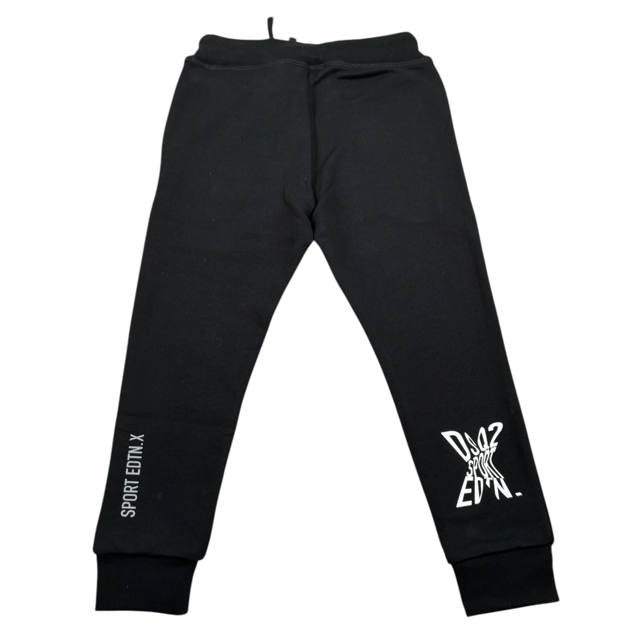 Dsquared2 Pantalone Tuta Tinta Unita con Logo per Bambino DQ2527 NERO DSQUARED2 