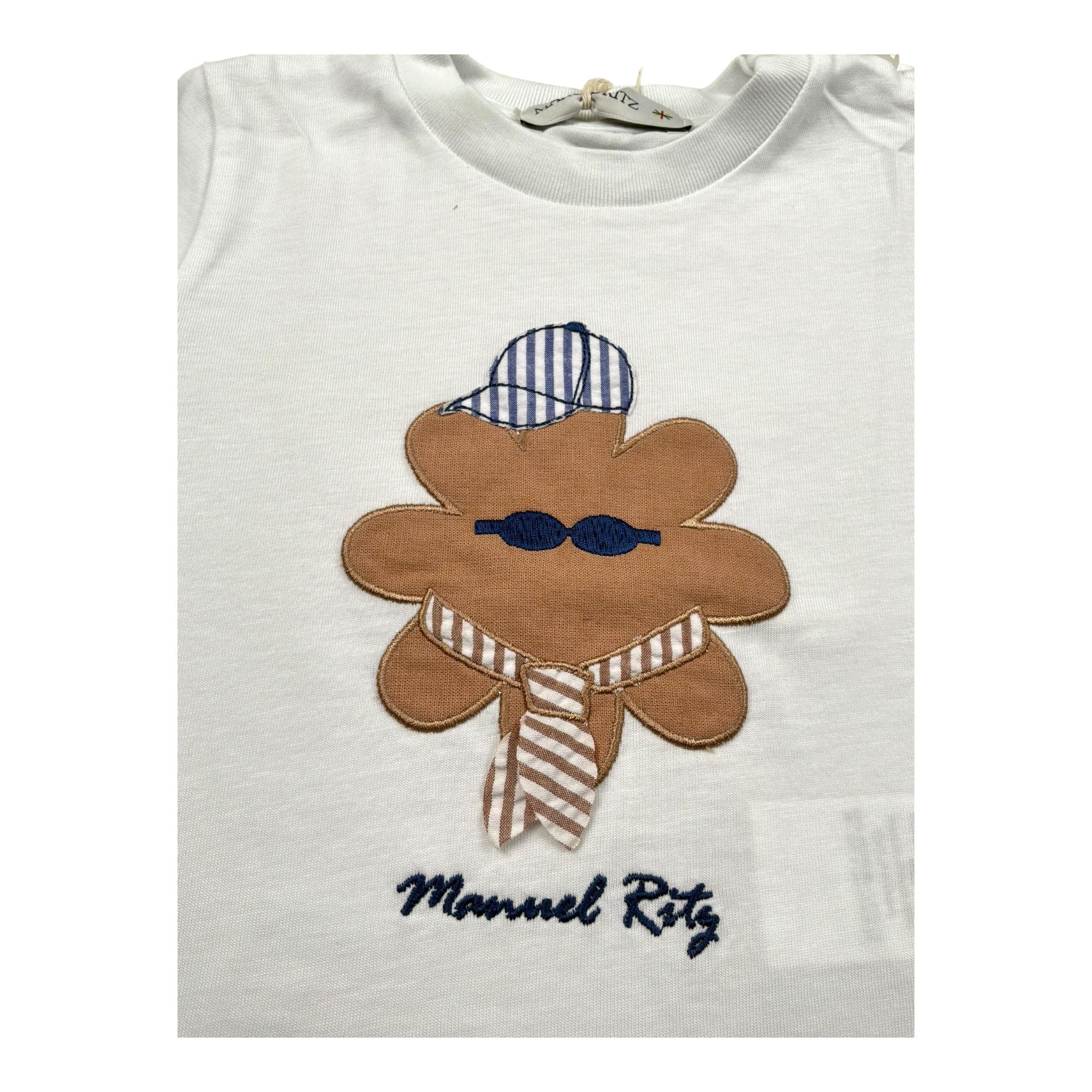 Manuel Ritz T-Shirt Girocollo Tinta Unita con Stampa per Neonato MR3107XX BIANCO MANUEL RITZ 