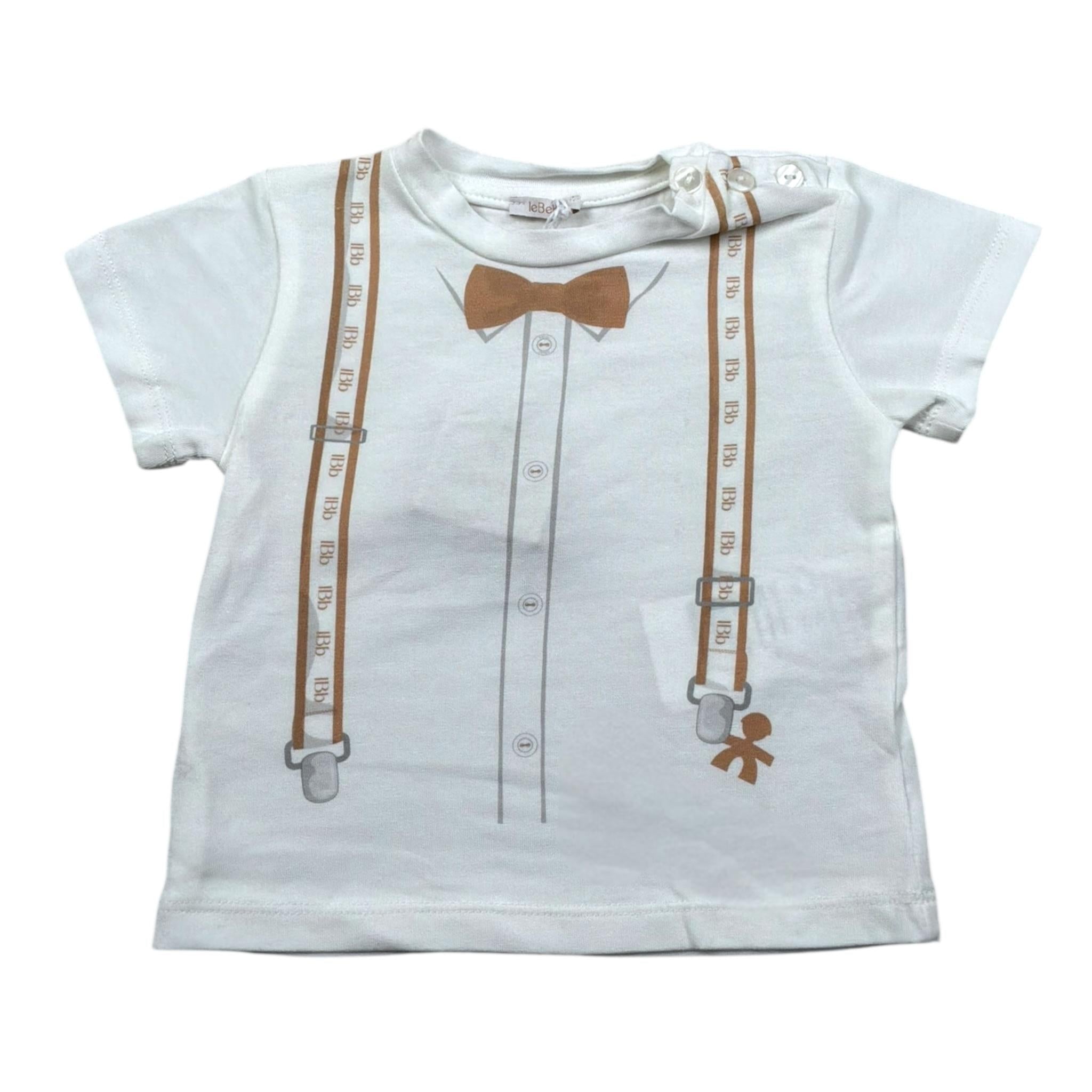 Le Bebe T-Shirt Girocollo Tinta Unita con Stampa per Neonato LBB5012 PANNA LE BEBE 
