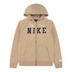 Nike Felpa tinta unita con Zip E Cappuccio Cammello per Bambino 9Q1097 CAMMELLO NIKE 