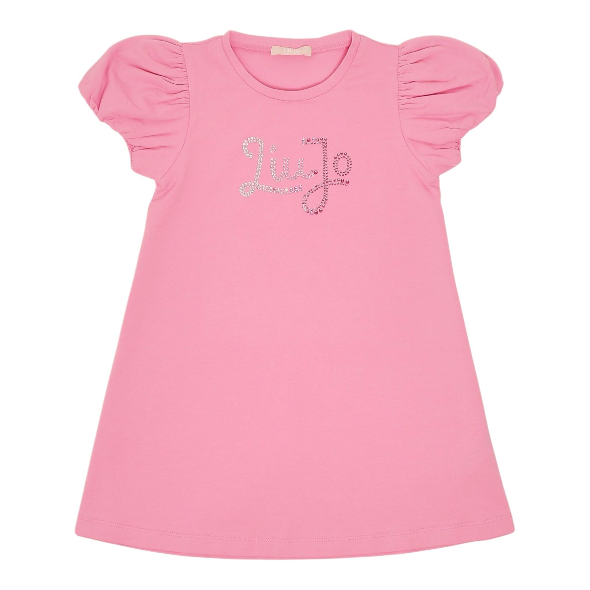 Liu Jo Abito Tinta Unita con Brillantini per Bambina KA5037XX ROSA LIU JO 