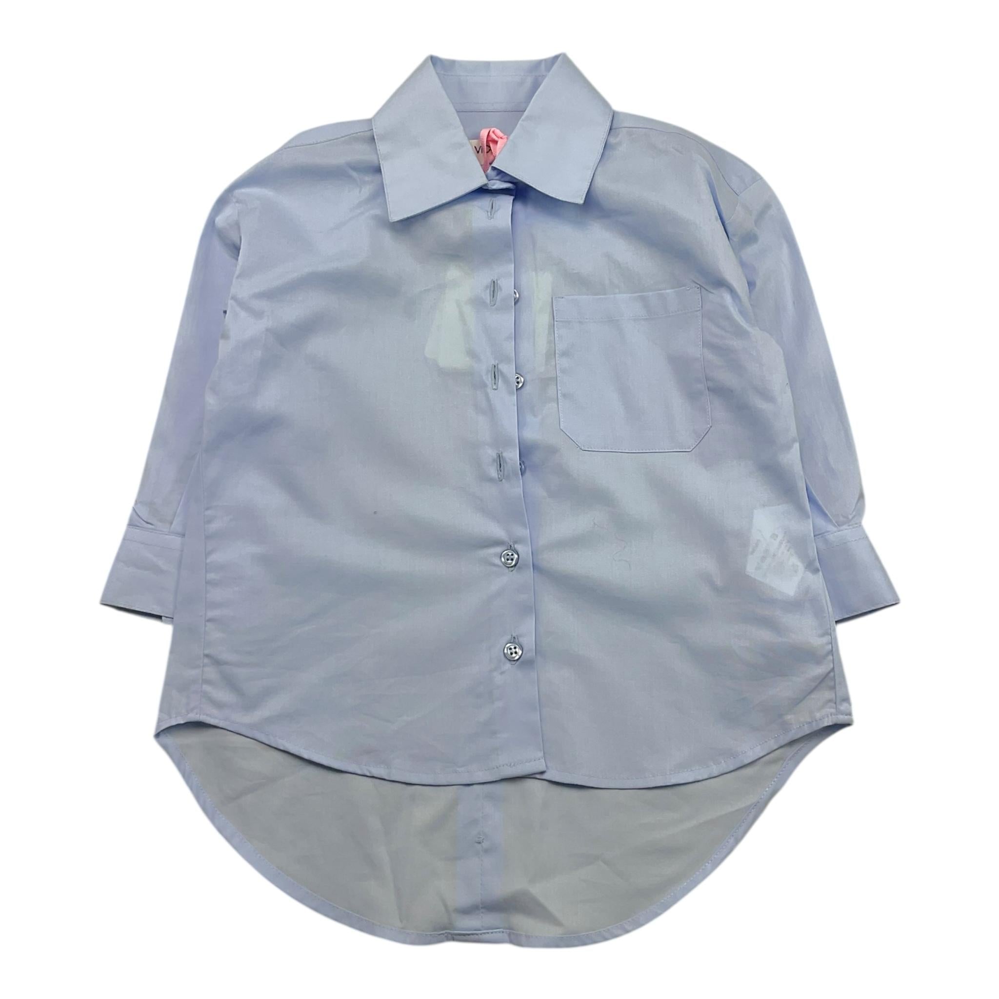 VICOLO camicia manica lunga tinta unita asimmetrica Azzurro per Bambina 3141CZ00037X AZZURRO VICOLO 