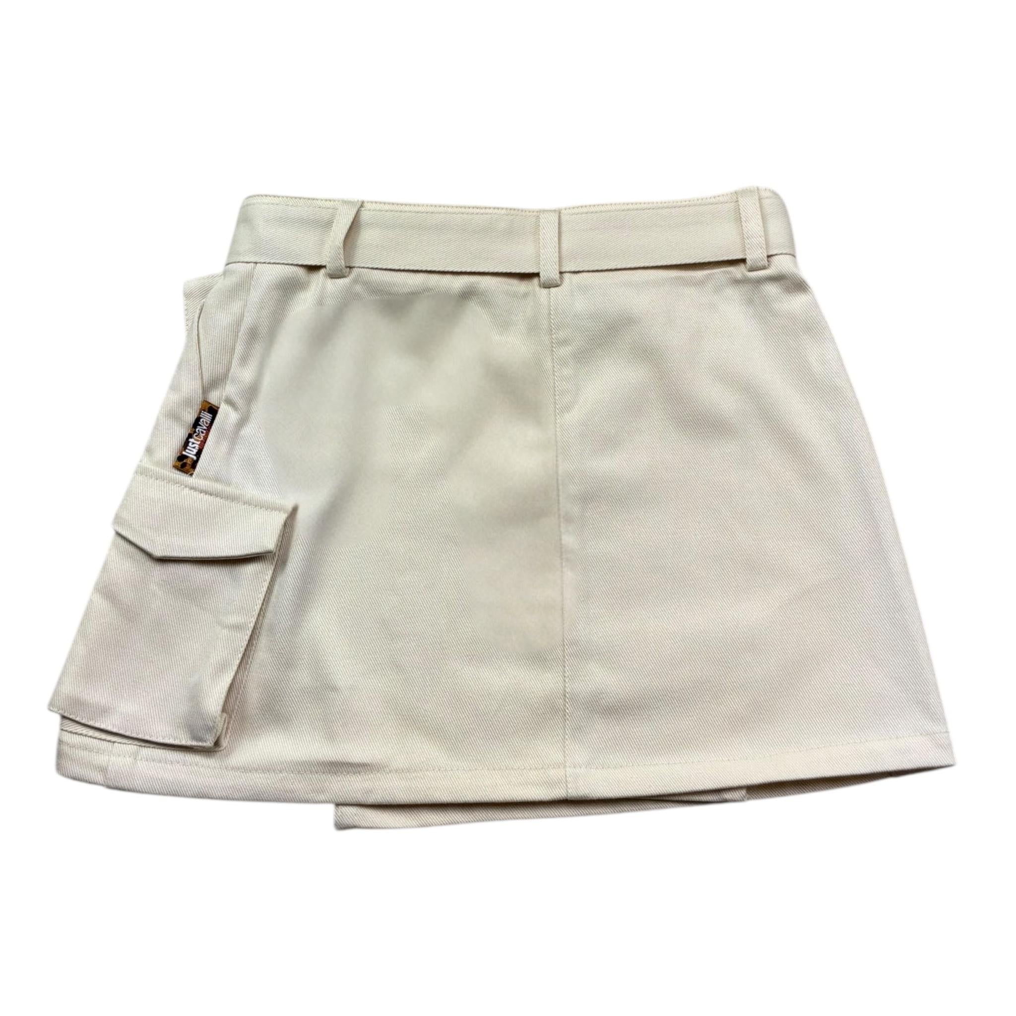 Just Cavalli Gonna Tinta Unita con Trafori E Cintura per Bambina JGP26133MG AVORIO JUST CAVALLI 