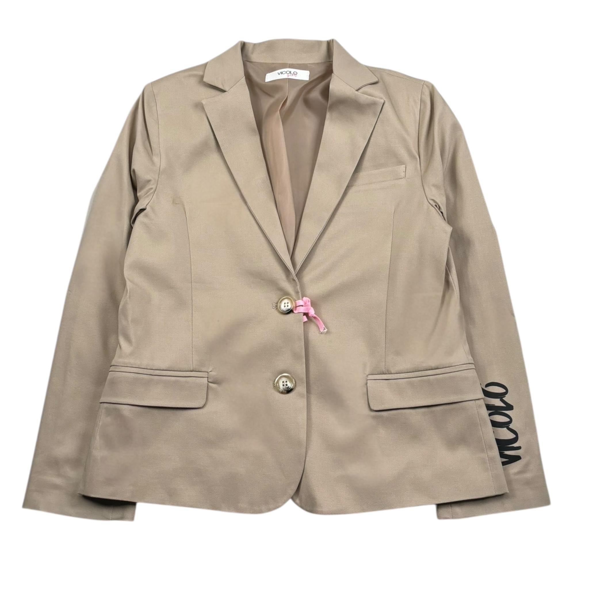 Vicolo Giacca Tinta Unita con Stampa per Bambina 3145J00348 BEIGE VICOLO 