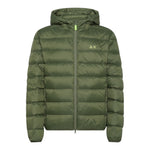 SUN68 giubbino tinta unita con logo e cappuccio Verde per Bambino R44301 VERDE SUN68 