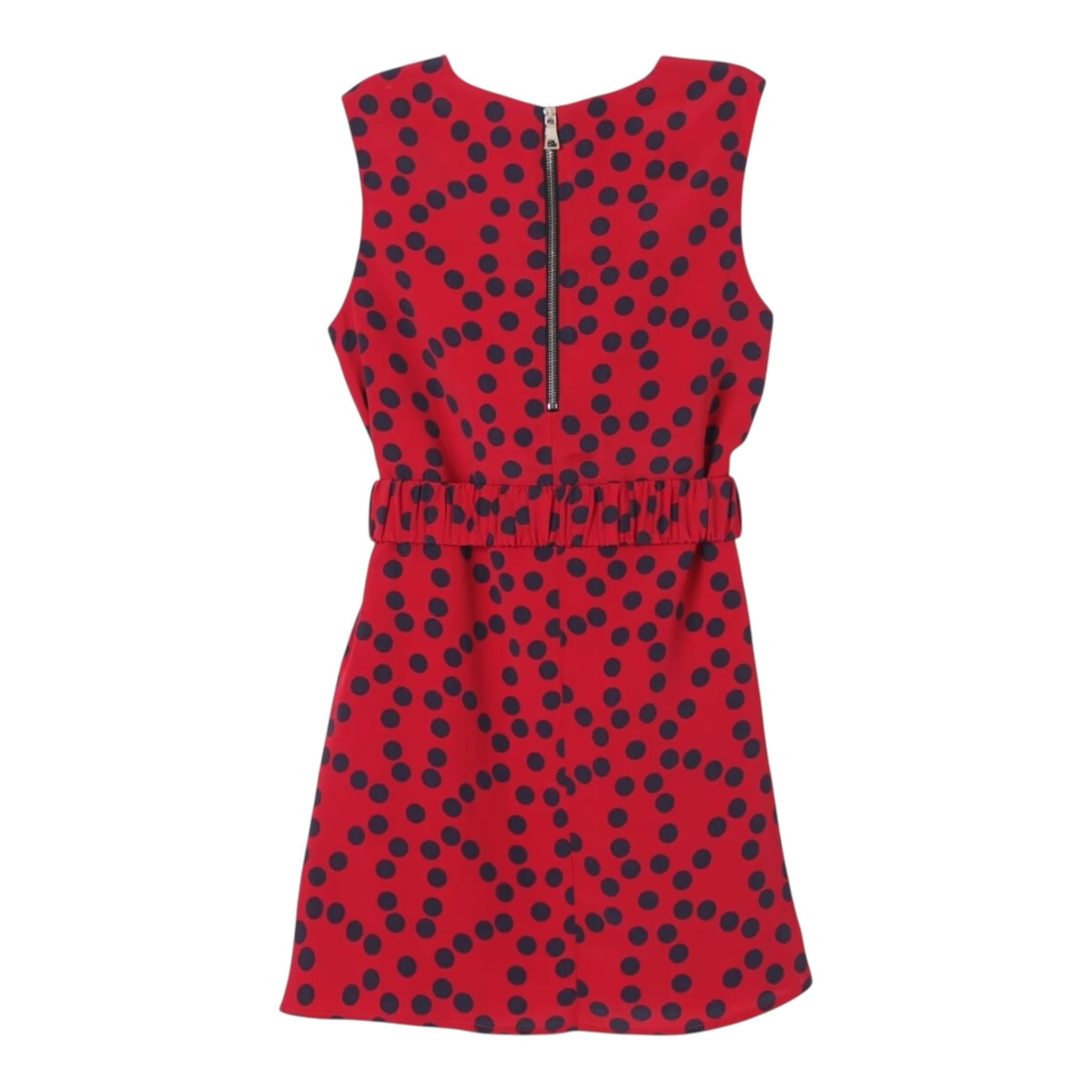 Balmain Abito Tinta con Cintura E Pois per Bambina BU1C12 ROSSO BALMAIN 