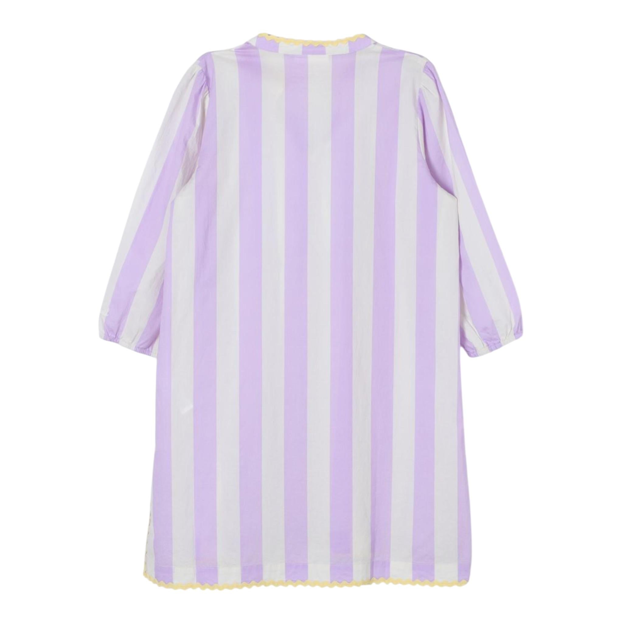 Il Gufo Abito Mezza Manica Stampa Fantasia A Righe per Bambina JUMEIRAX LILLA IL GUFO 