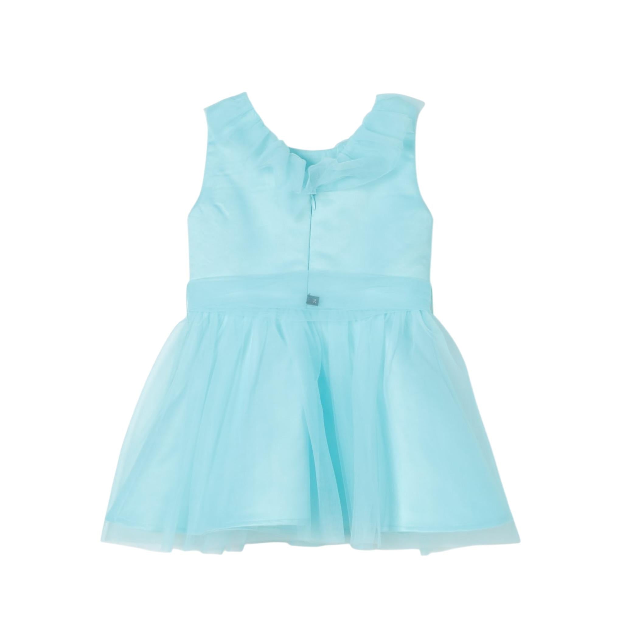 Liu Jo Abito Giromanica Tinta Unita con Tulle per Bambina KA4105T3857 VERDE ACQUA LIU JO 