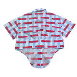 Moschino Camicia Mezza Manica Tricolore con Fantasia A Righe per Bambina HAC021 BIANCO MOSCHINO 