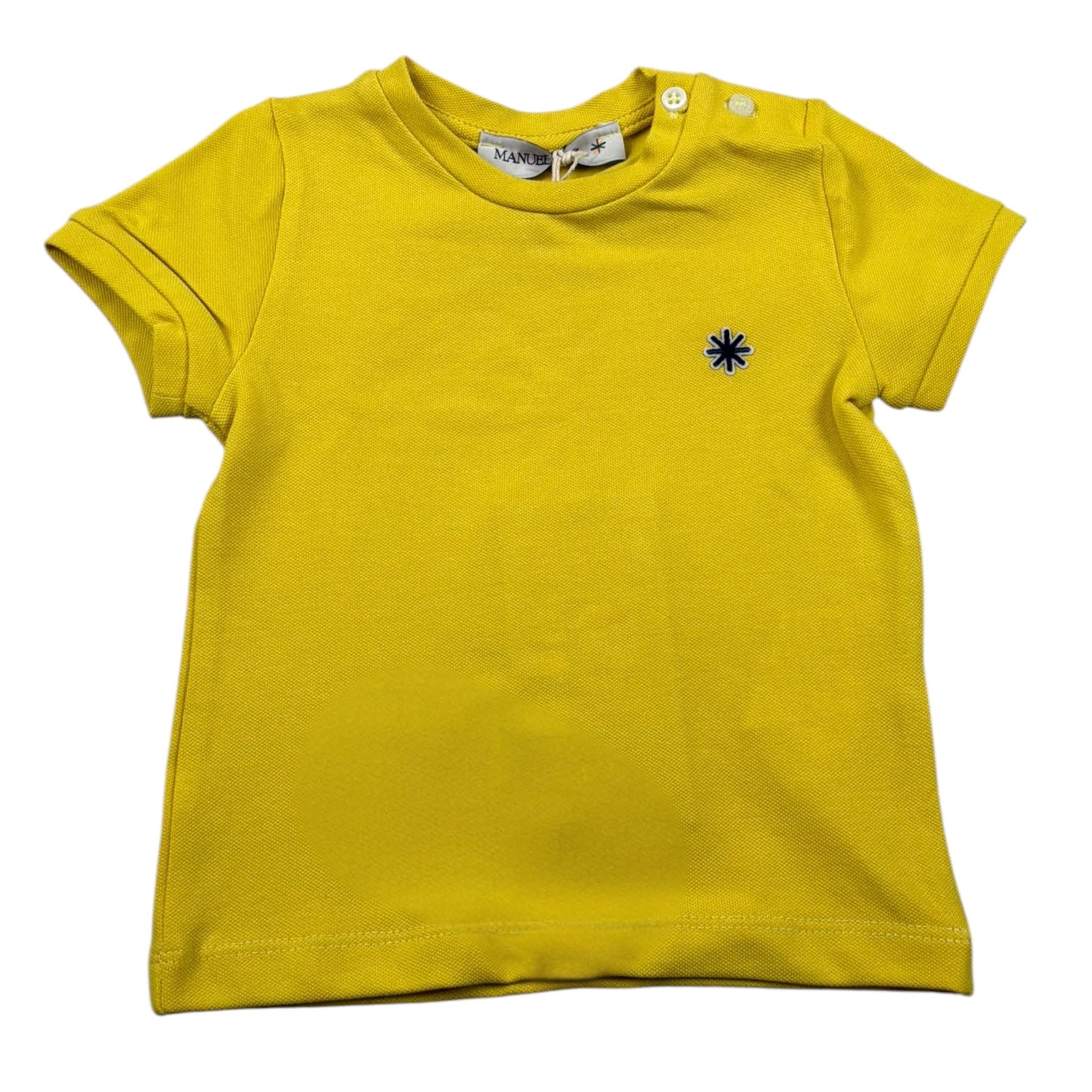 Manuel Ritz T-Shirt Girocollo Tinta Unita con Logo per Neonato MR2675 GIALLO MANUEL RITZ 