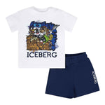 Iceberg Completo 2 Pezzi T-Shirt-Bermuda Bianco/Blu per Neonato CMBICE5107BNXX BIANCO/BLU ICEBERG 