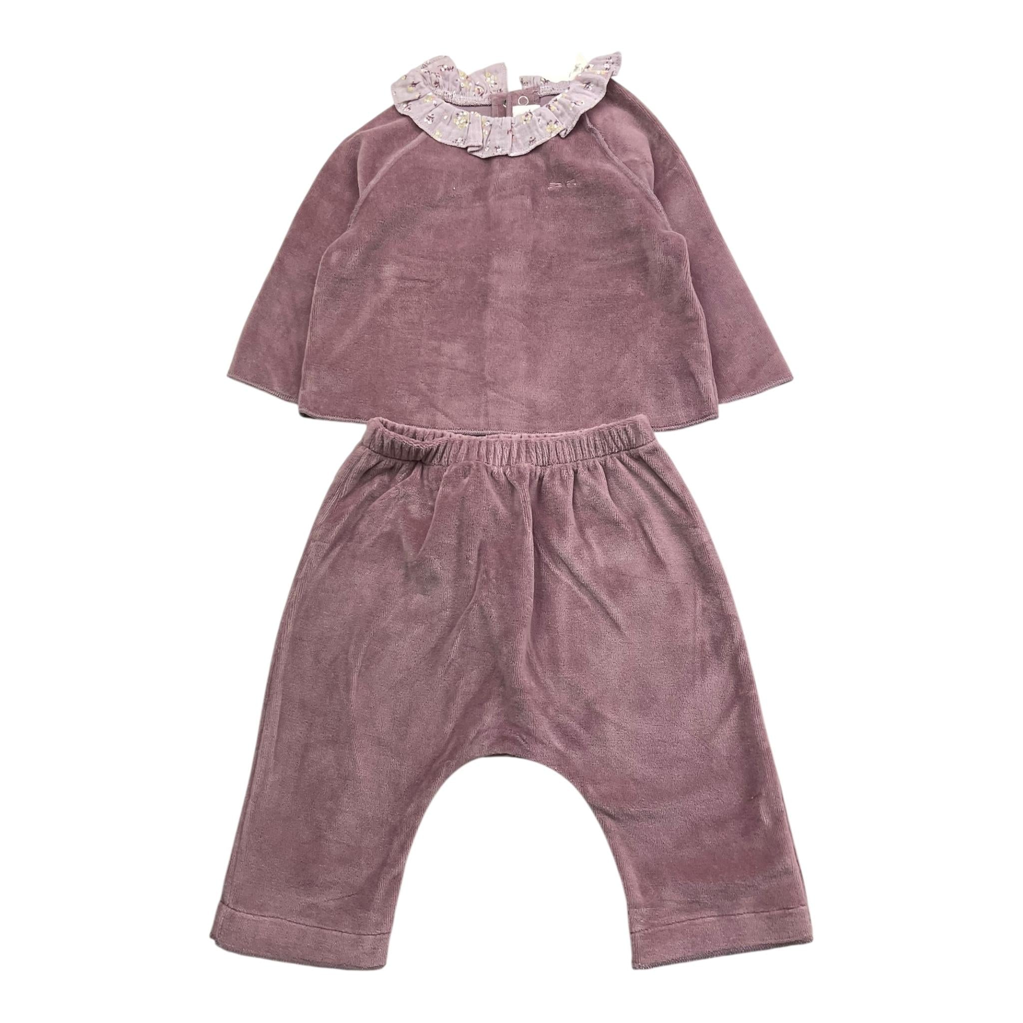 TEDDY E MINOU completo 2pz tinta unita maglia-pantalone Rosa per Neonata 24CP055M0137 ROSA TEDDY E MINOU 