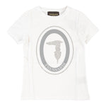 Trussardi T-Shirt Tinta Unita Girocollo con Stampa per Neonata TIP21104 BIANCO TRUSSARDI 