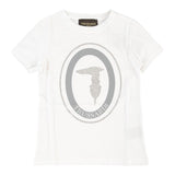 Trussardi T-Shirt Tinta Unita Girocollo con Stampa per Neonata TIP21104 BIANCO TRUSSARDI 