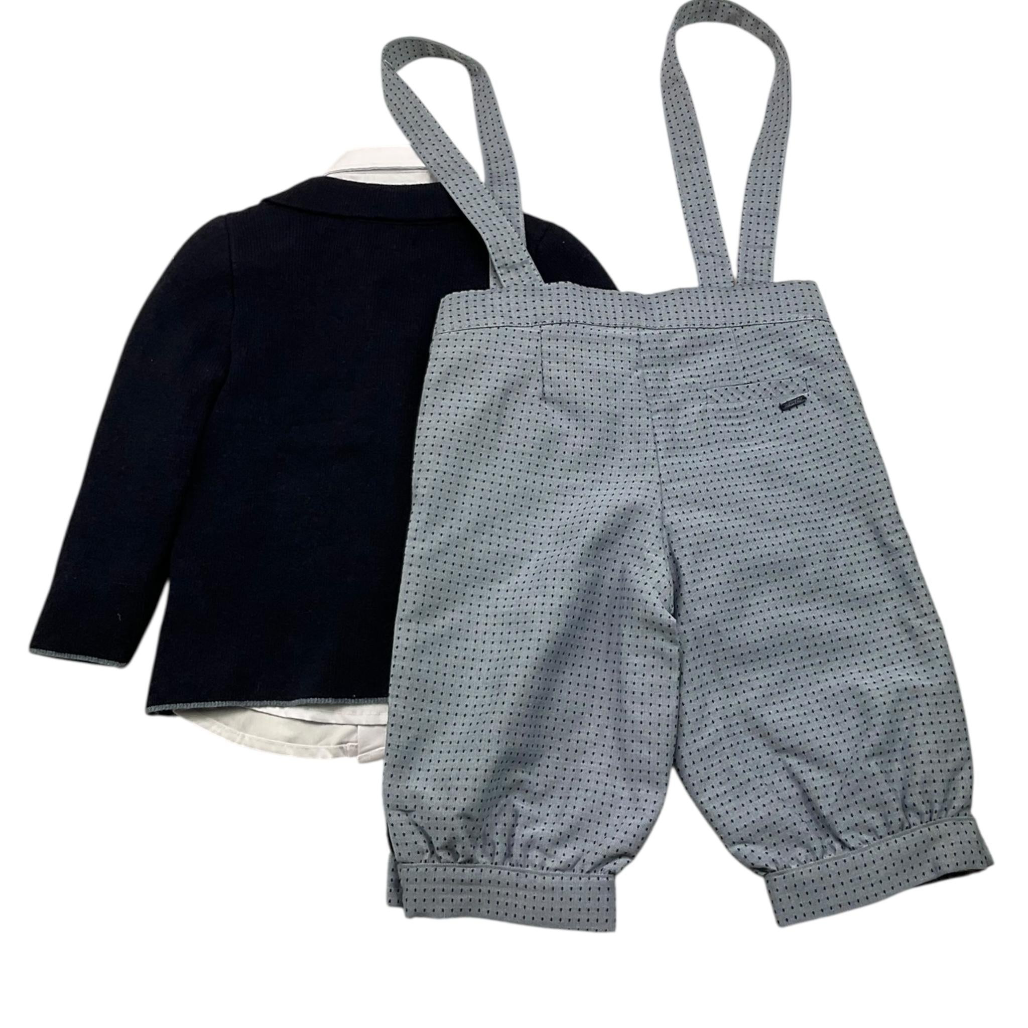 BABY A. completo 4 pezzi camicia-giacca-pantalone-papillon Blu per Neonato B2907 BLU BABY A. 