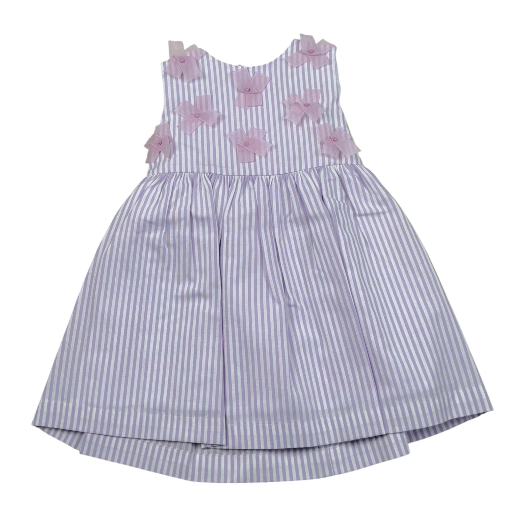 Ilfarobimbi Abito Bicolore con Fiocchi Lilla per Neonata IFN50590 LILLA ILFAROBIMBI 