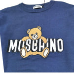 Moschino Maglia Girocollo Tinta Unita con Stampa per Bambino HXW00J BLU MOSCHINO 