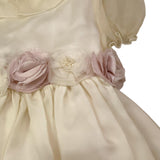 La Stupenderia Abito Mezza Manica Tinta Unita con Tulle Modello Cerimonia per Bambina CCAB70O03 PANNA LA STUPENDERIA 