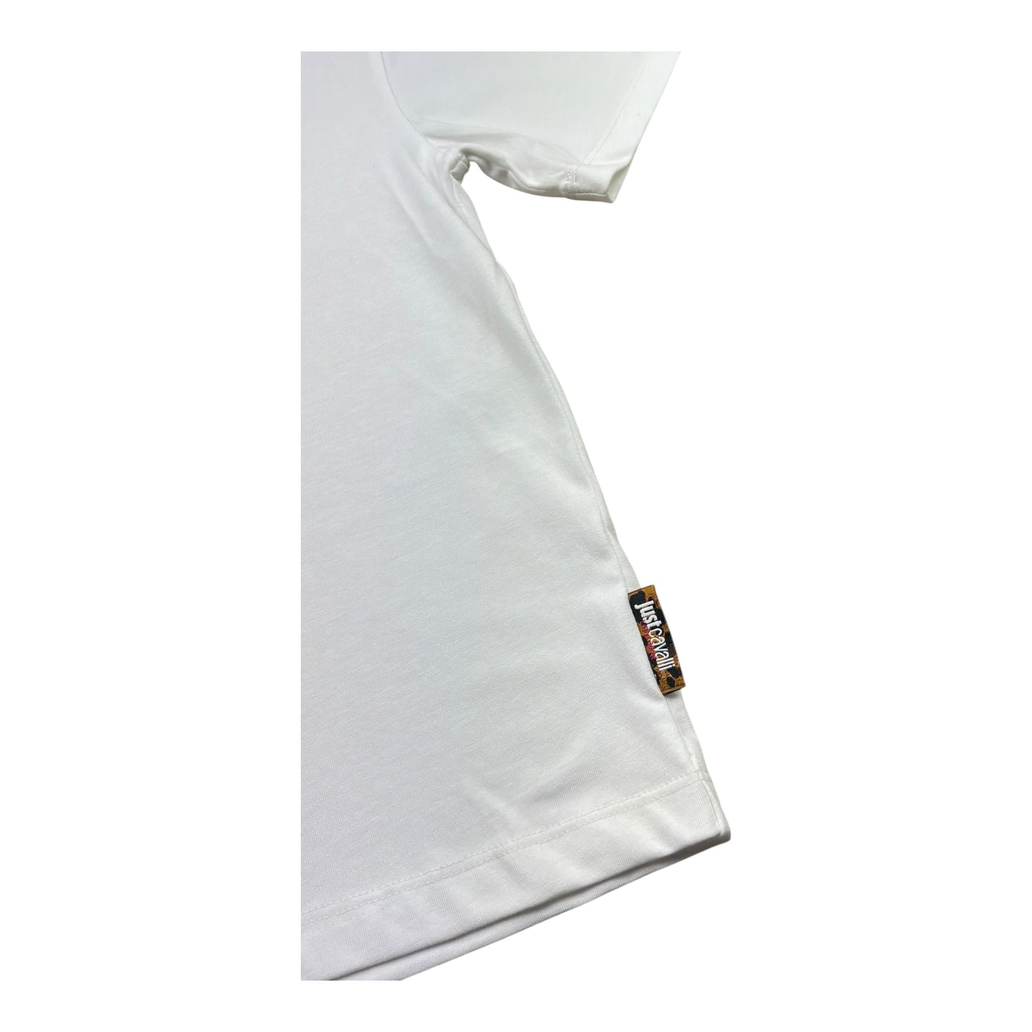 Just Cavalli T-Shirt Girocollo Tinta Unita con Stampa per Bambina JGP26114TS BIANCO JUST CAVALLI 