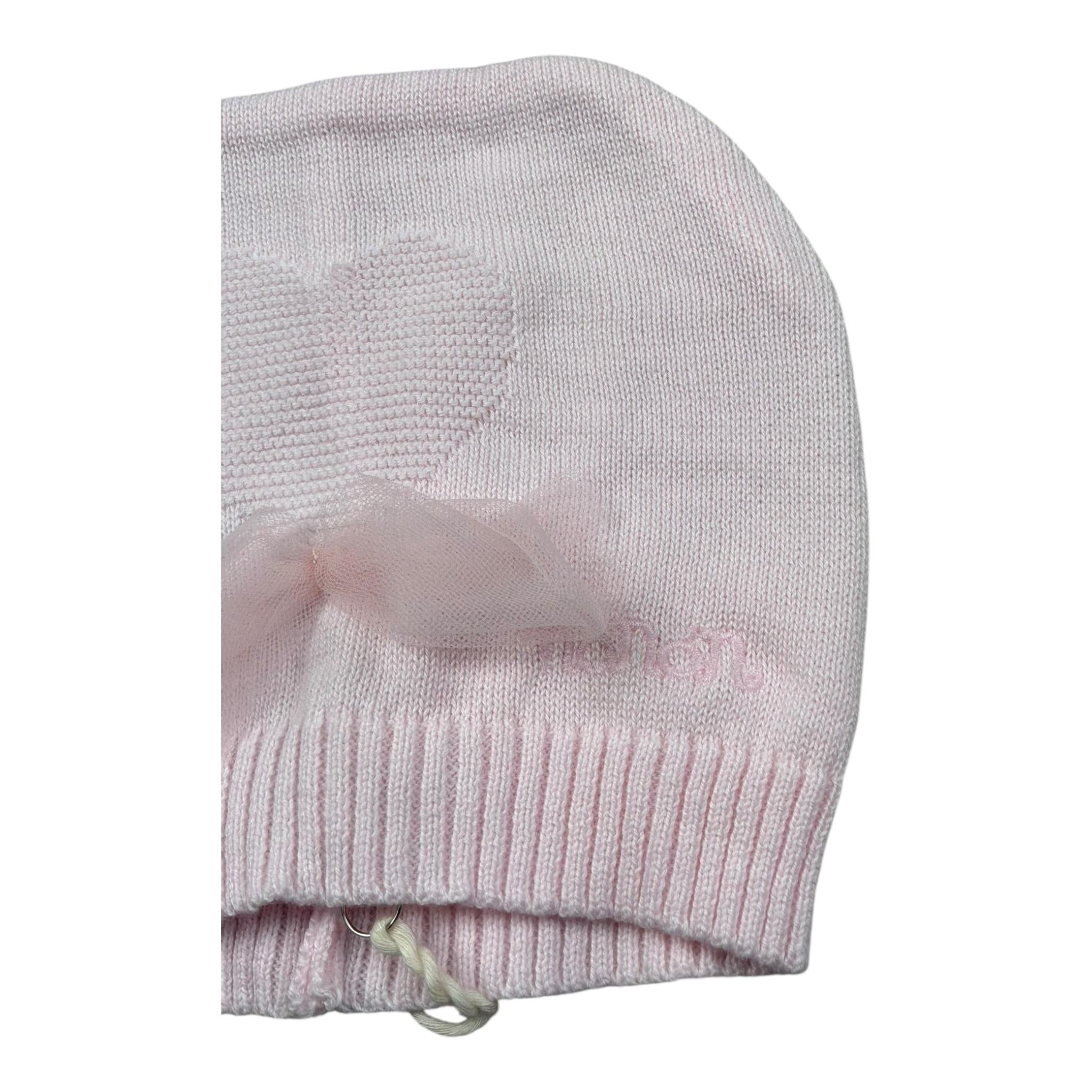 Nanan Cappello Tinta Unita con Ricami per Neonata E24400MDR ROSA NANAN 