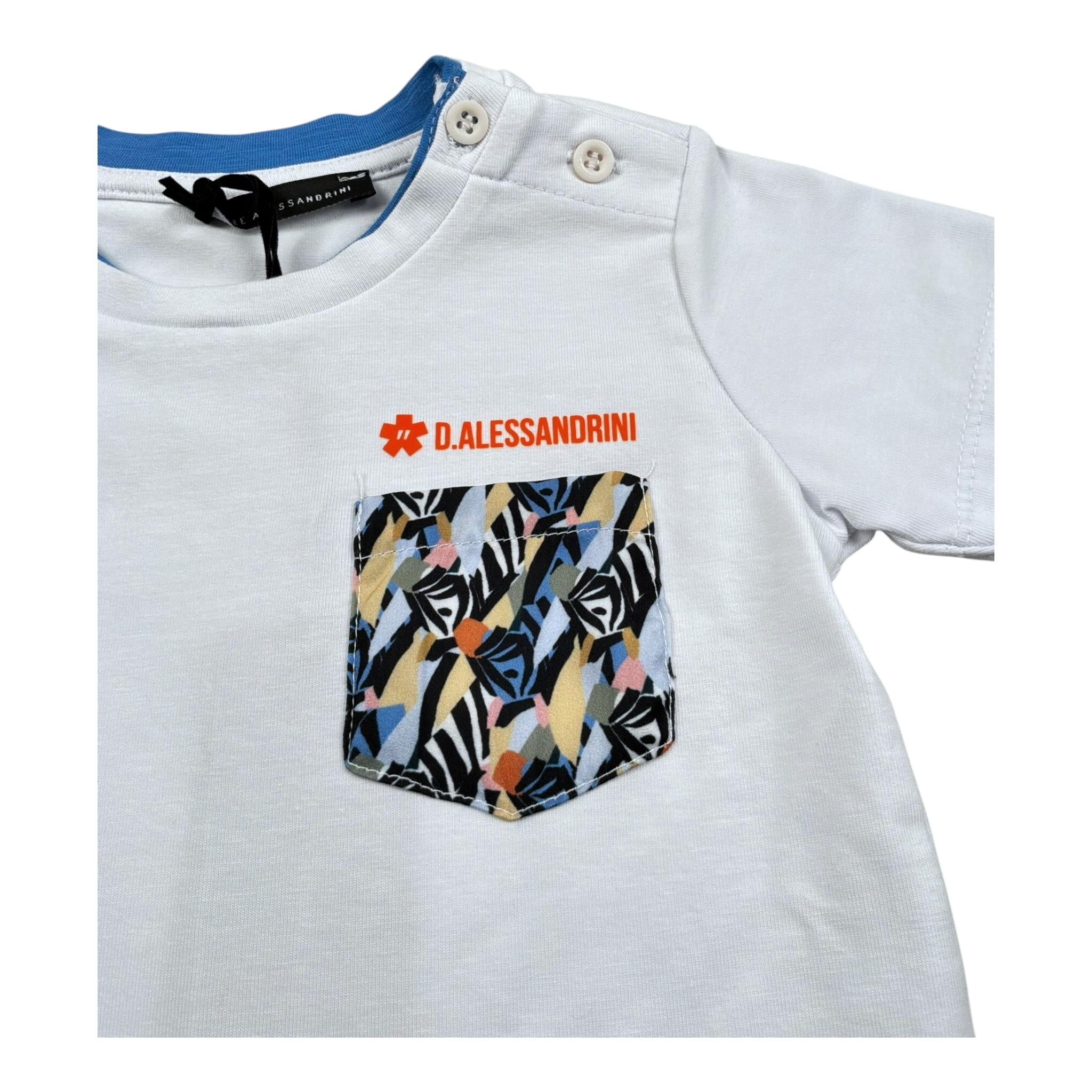 Daniele Alessandrini T-Shirt Girocollo Tinta Unita con Taschino per Neonato 1296M0844 BIANCO DANIELE ALESSANDRINI 